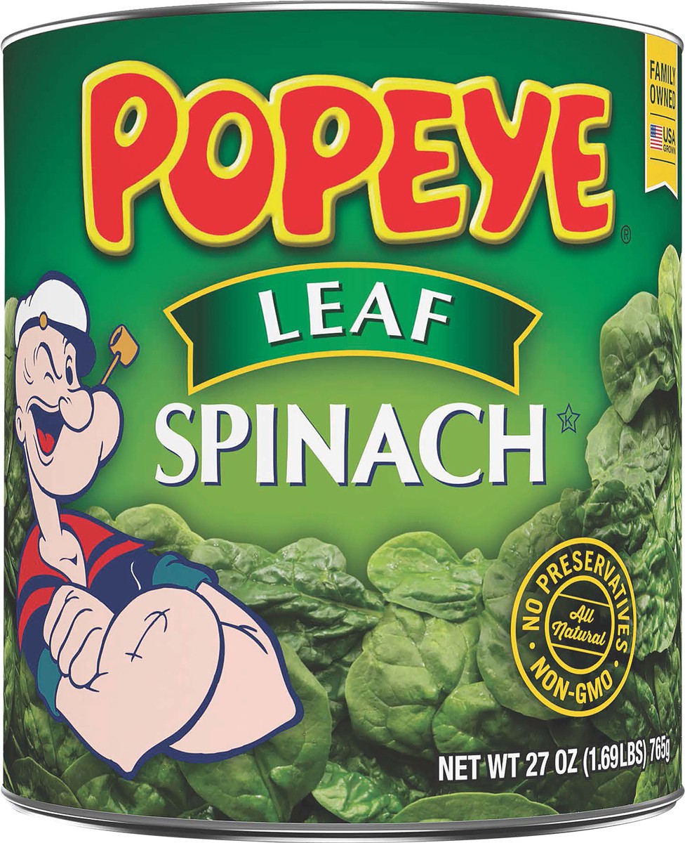 slide 5 of 5, Popeye Leaf Spinach - 27 oz, 27 oz