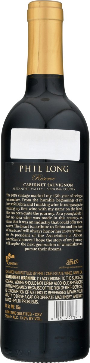 slide 3 of 9, Phil Long Alexander Valley Cabernet Sauvignon Reserve Red Wine, 750 ml