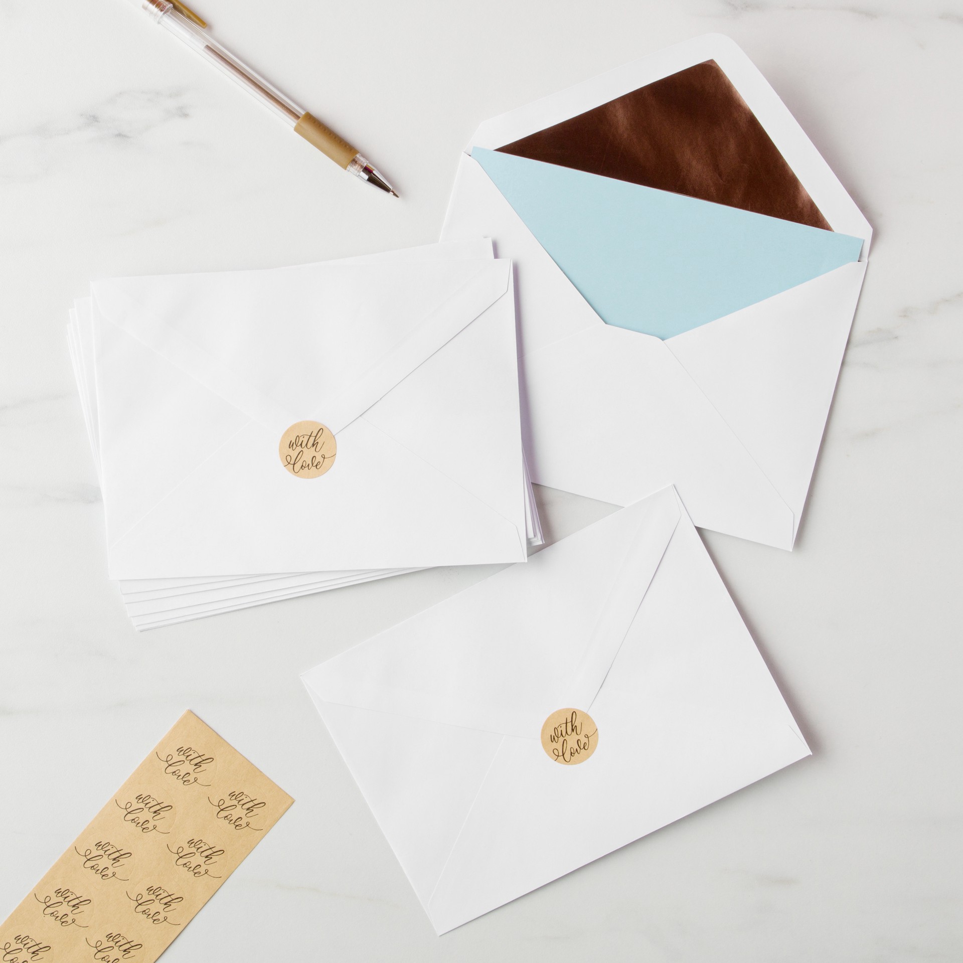 slide 5 of 5, 5.25" X 7.25" Rose Gold Foil Lined Envelopes By Recollections, 10ct., 10 ct