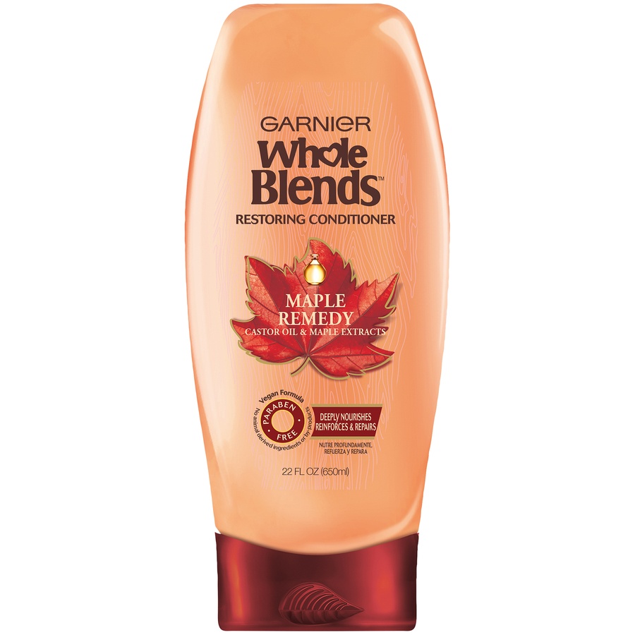 slide 1 of 2, Garnier Whole Blends With Maple Remedy Restoring Conditioner, 22 fl oz