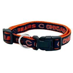 Pets First Chicago Bears Satin Dog Collar, Medium