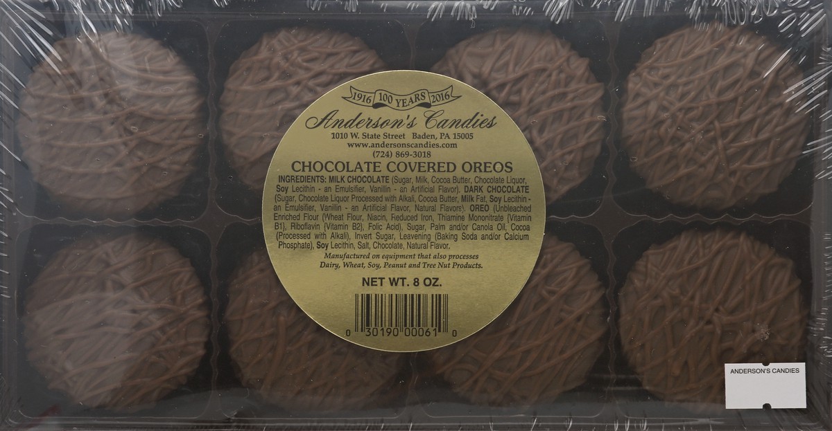slide 8 of 9, Anderson's Candies Chocolate Covered Oreos 8 oz, 8 oz