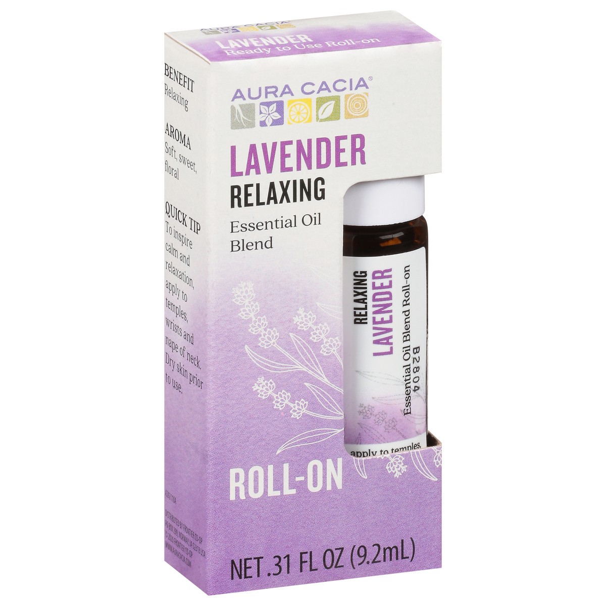 slide 9 of 9, Aura Cacia Lavender Roll-on Oil, 0.31 fl oz