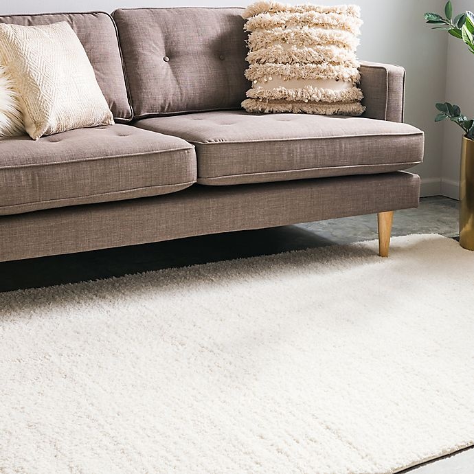 slide 3 of 6, Unique Loom Solid Shag Powerloomed Area Rug - White, 4 ft x 6 ft