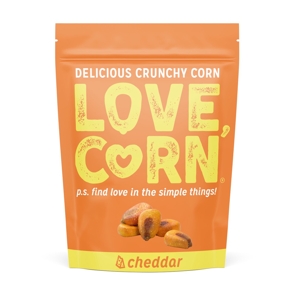 slide 1 of 3, LOVE CORN Cheddar 4oz, 4 oz