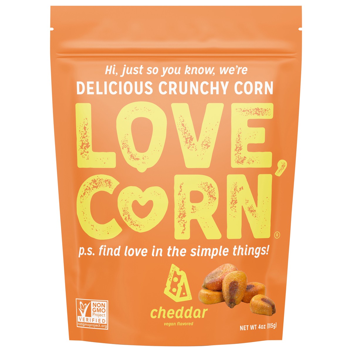 slide 1 of 1, LOVE CORN Cheezy 4oz, 4 oz