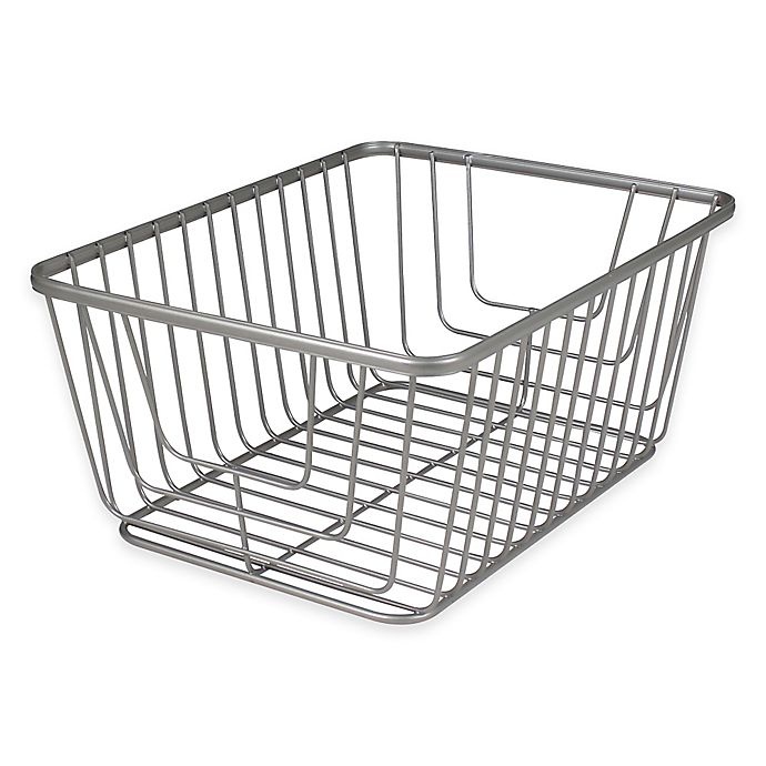 slide 1 of 2, Spectrum Ashley Medium Storage Basket - Satin Nickel, 1 ct