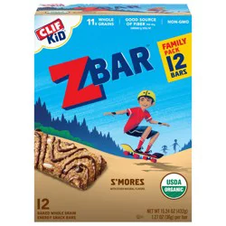 Zbar - S''mores - Soft Baked Whole Grain Snack Bars - USDA Organic - Non-GMO - Plant-Based - 1.27 oz. (12 Pack)