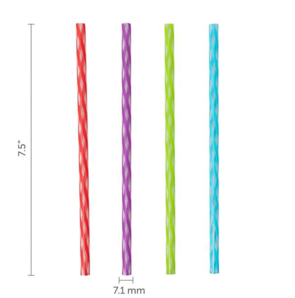 slide 11 of 17, Kolorae Striped Reusable Plastic Straws, 24 ct