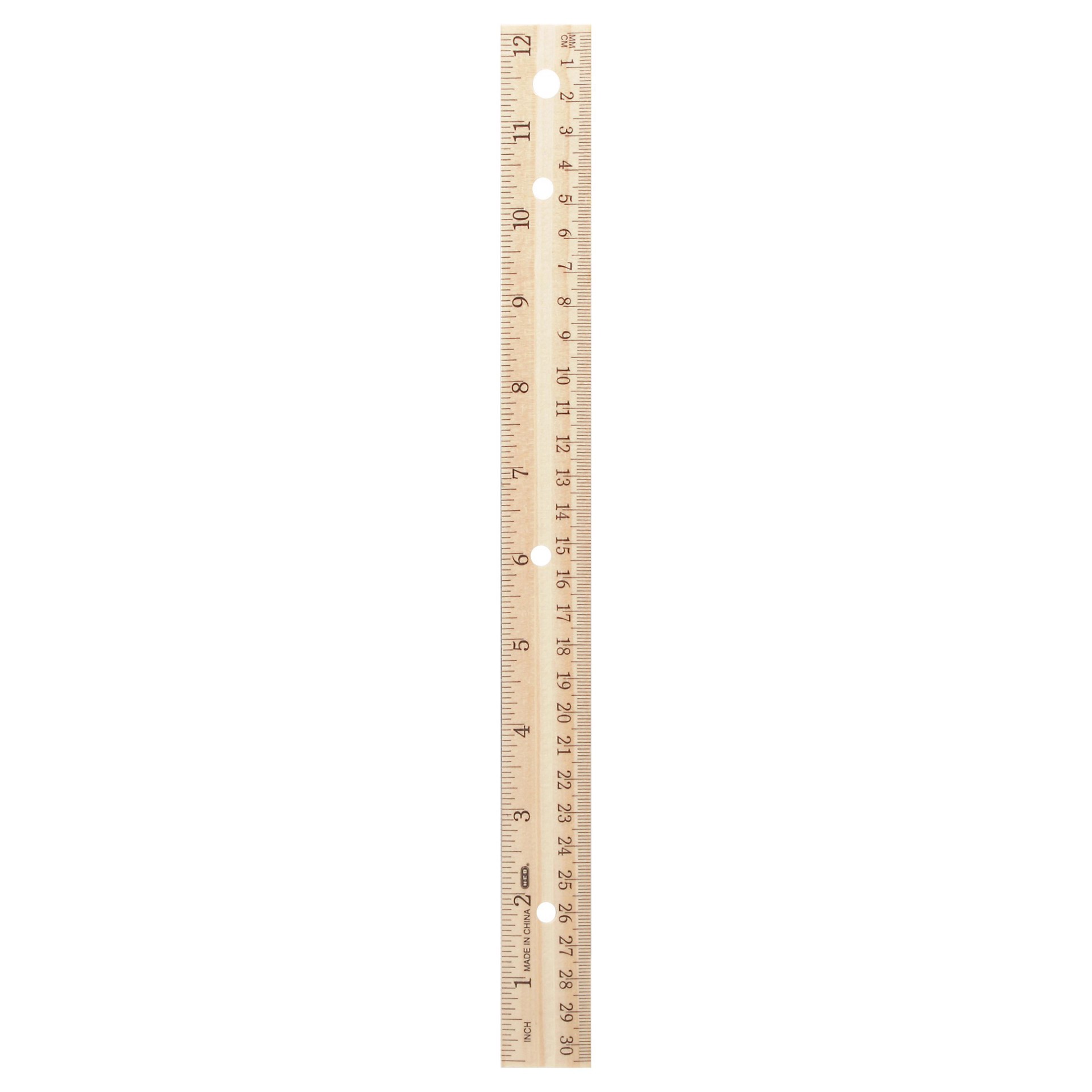 slide 1 of 1, H-E-B Classic Ruler - Wood, 12 in