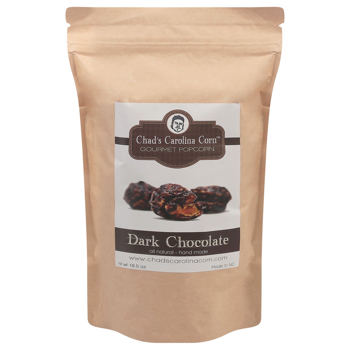 slide 1 of 13, Chad's Carolina Corn Gourmet Dark Chocolate Popcorn 10.5 oz, 9.25 oz