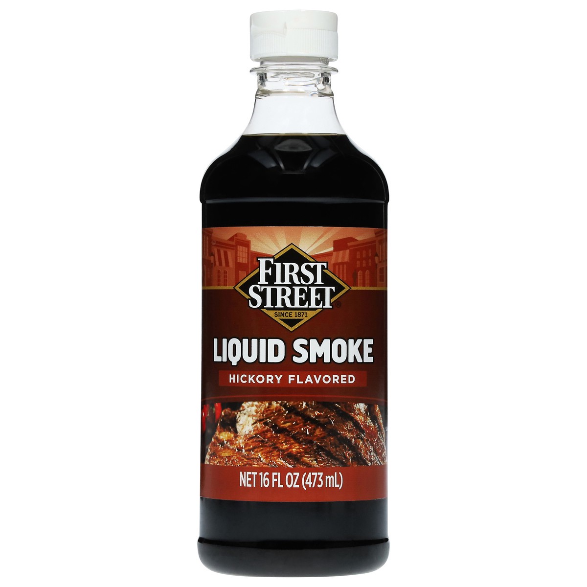 slide 3 of 4, First Street Liquid Smoke, 16 oz