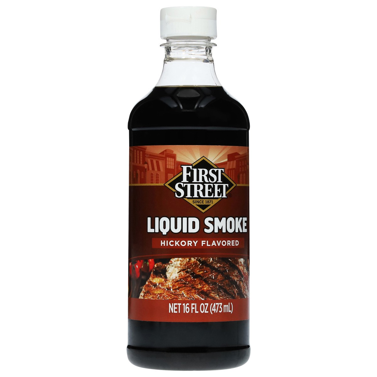slide 4 of 4, First Street Liquid Smoke, 16 oz