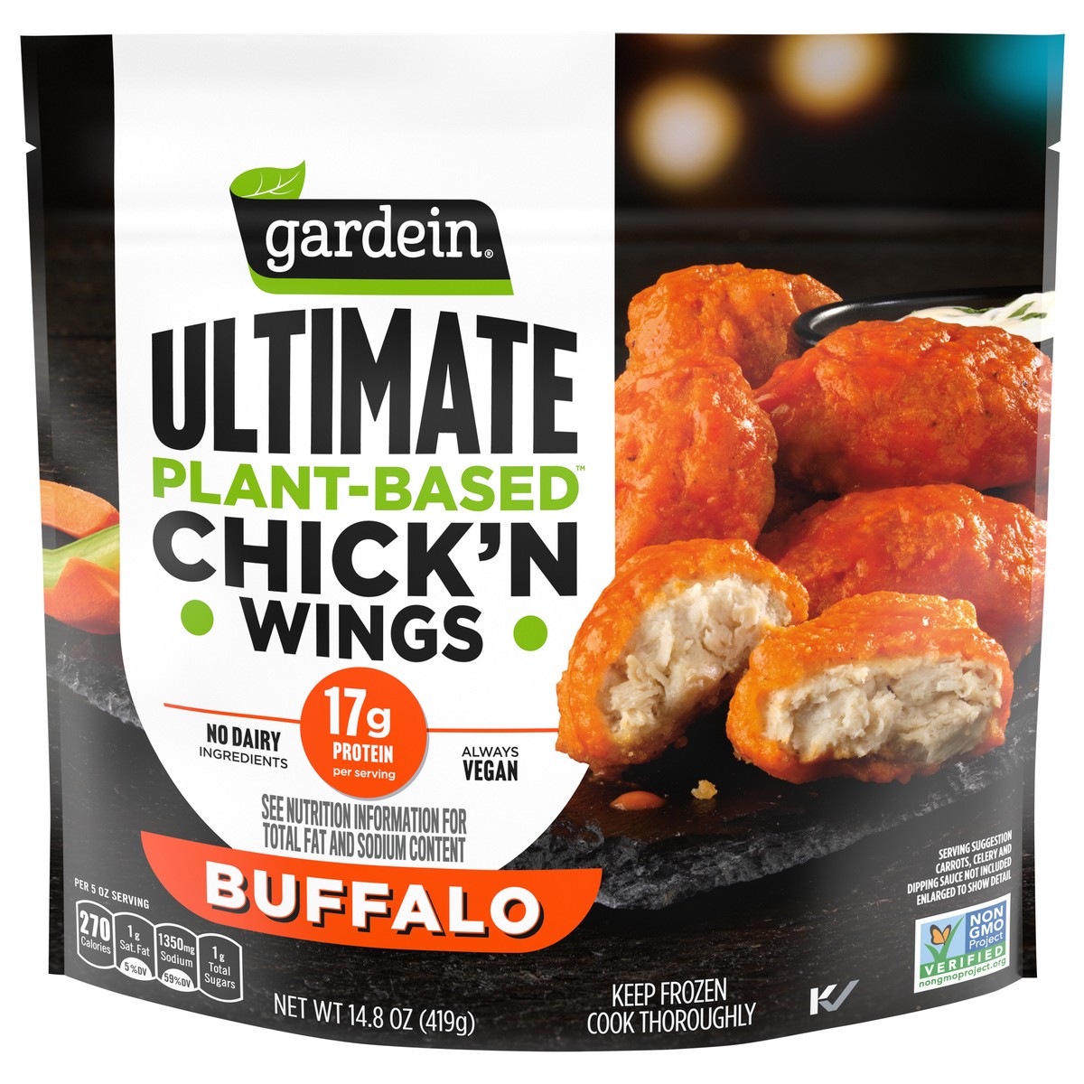 slide 1 of 7, Gardein Ultimate Buffalo Plant-Based Chick'n Wings 14.8 oz, 14.8 oz
