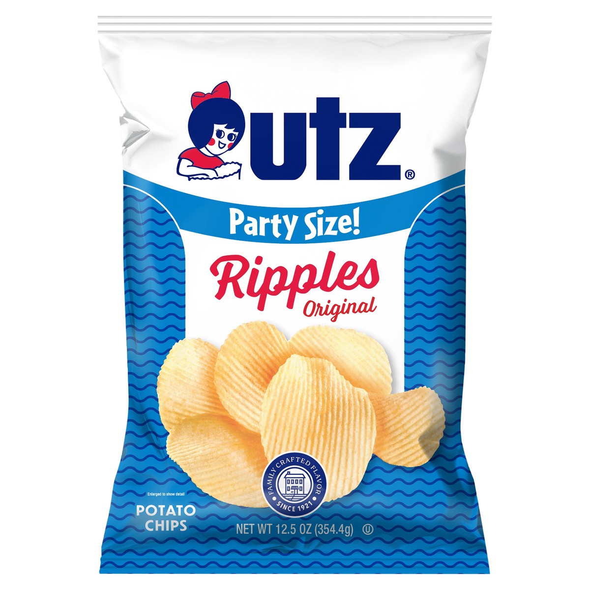 slide 8 of 12, Utz Ripples Original Potato Chips, Gluten-Free, 12.5 oz Party Size Bag, 12.5 oz