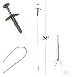 GrabEASY 24" Premium Handle, Flexible 4 Claw Pick-Up Tool, Jewelry Retriever, Clog Remover, Drain Snake