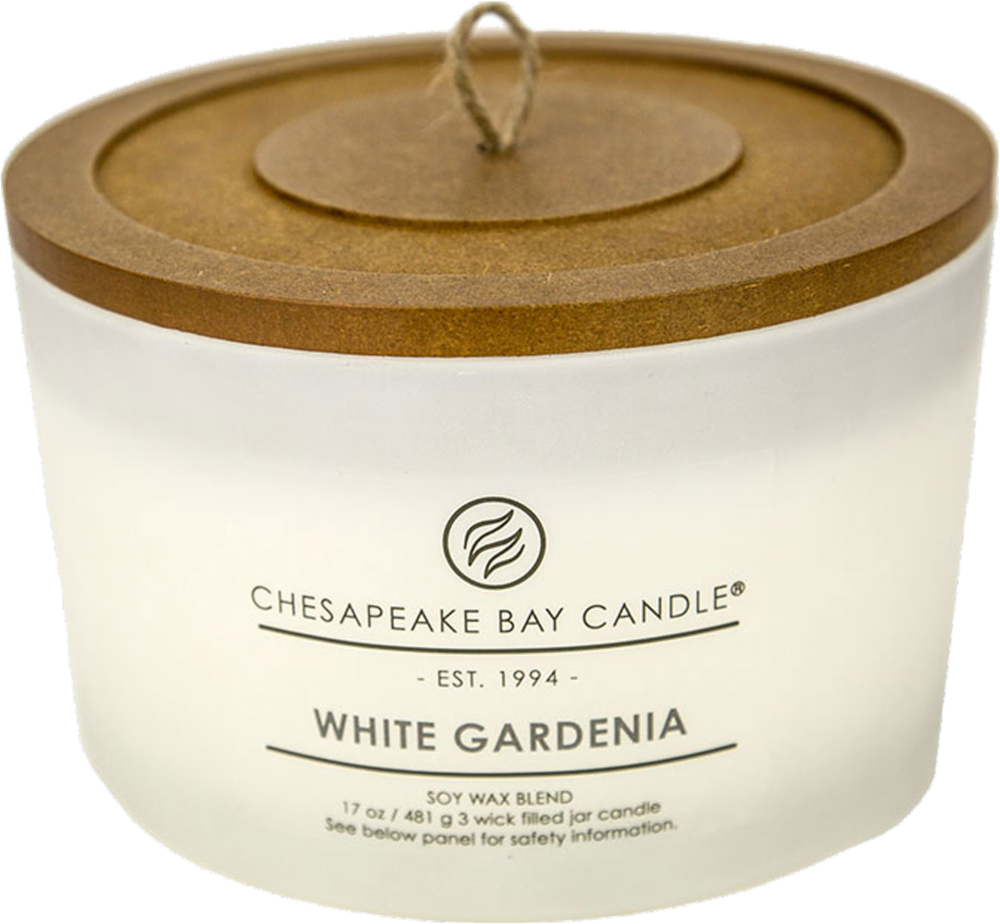 slide 1 of 1, Chesapeake Bay Candle White Gardenia Coffee Table Jar Candle - White, 17 oz