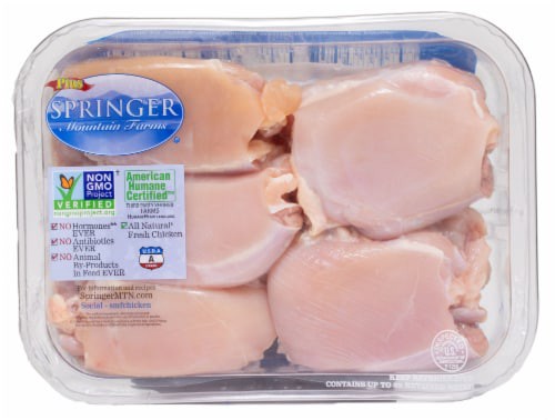 slide 1 of 1, Springer Mountain Farms All Natural Boneless Skinless Fresh Chicken Thighs, per lb