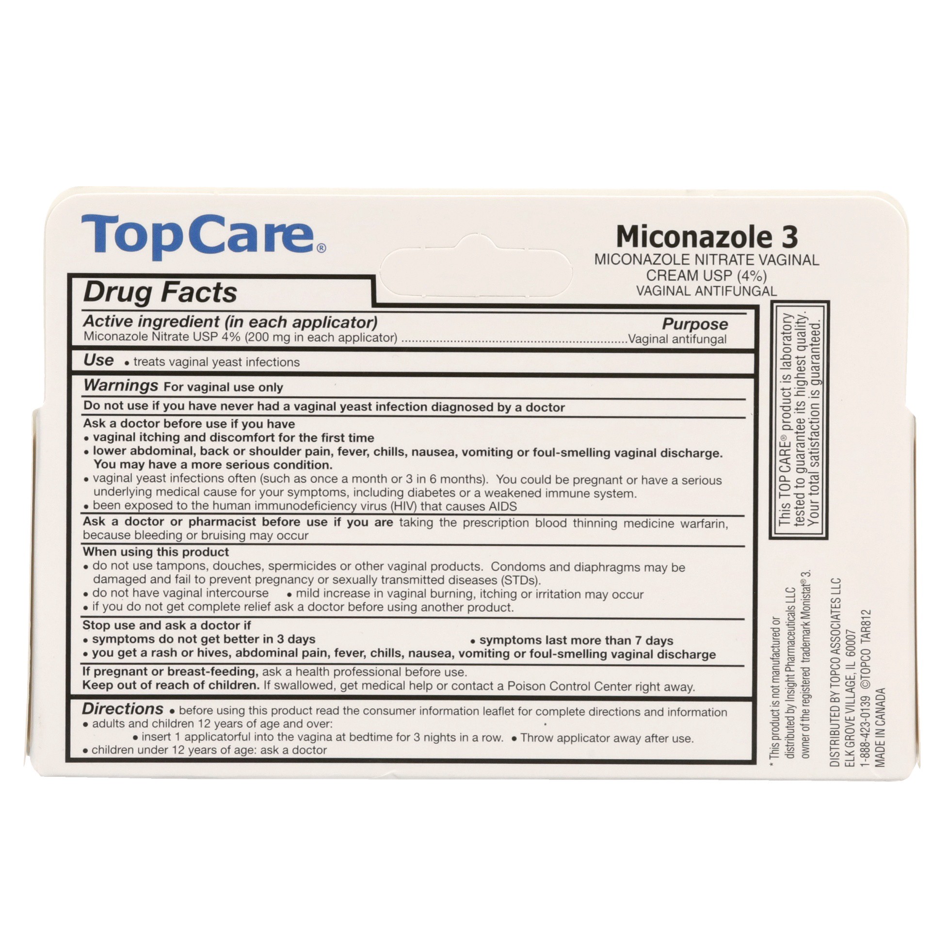 slide 6 of 6, TopCare Miconazole 3 Nitrate Vaginal Cream, 0.9 oz