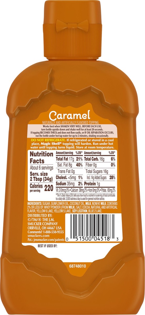 slide 6 of 8, Smucker's Magic Shell Caramel Flavored Topping, 7.25 Ounces, 7.25 oz