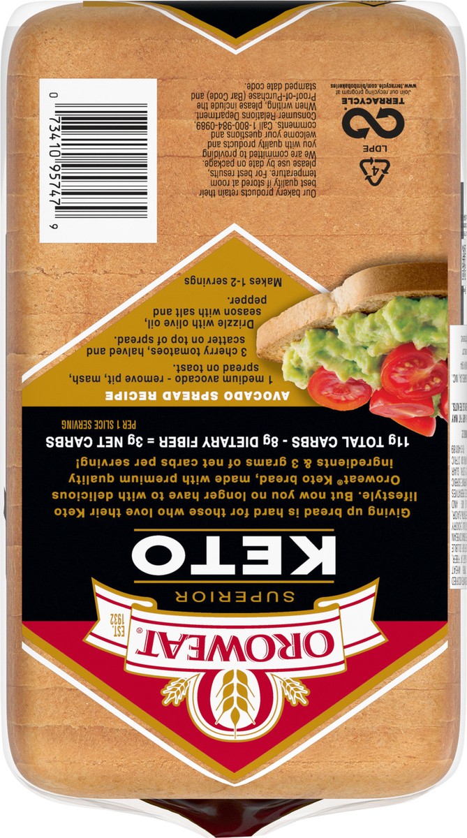 slide 7 of 7, Oroweat Keto Bread, 20 oz, 20 oz