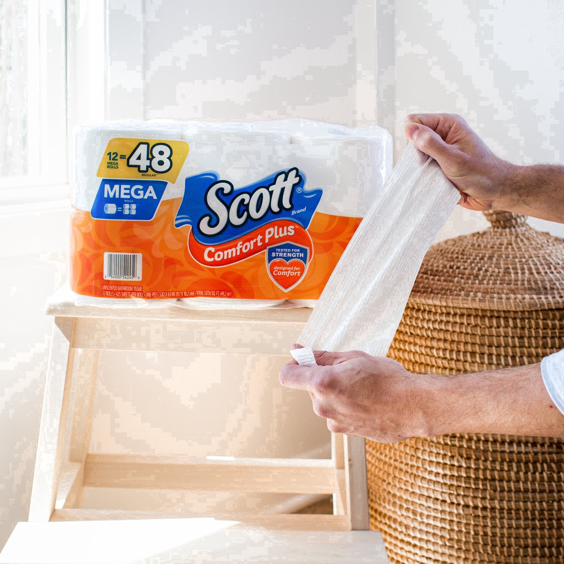 slide 21 of 111, Scott Comfort Plus One-Ply Mega Rolls Unscented Bathroom Tissue 12 ea, 12 ct