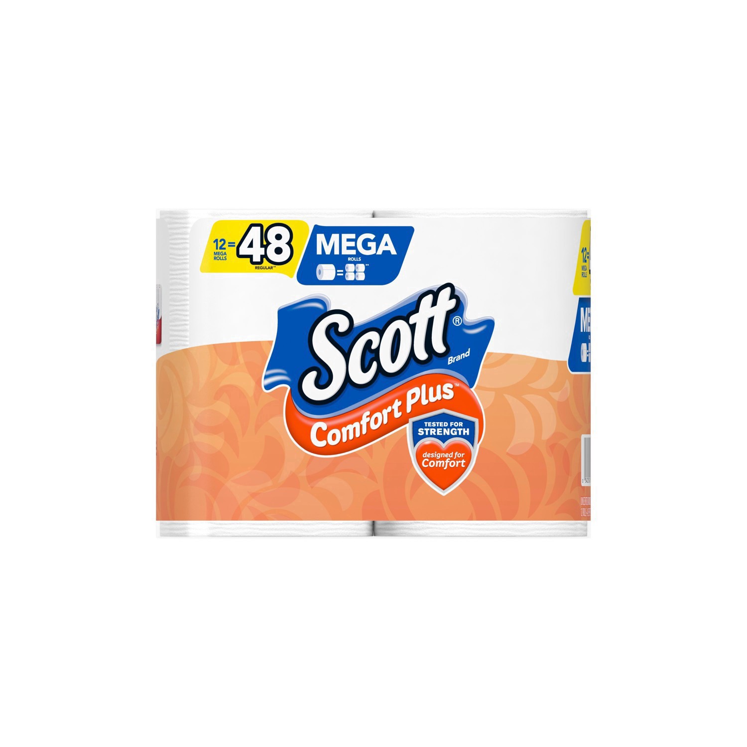 slide 40 of 111, Scott Comfort Plus One-Ply Mega Rolls Unscented Bathroom Tissue 12 ea, 12 ct