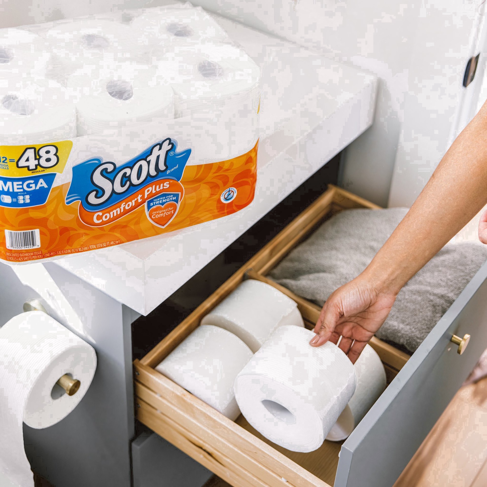 slide 56 of 111, Scott Comfort Plus One-Ply Mega Rolls Unscented Bathroom Tissue 12 ea, 12 ct