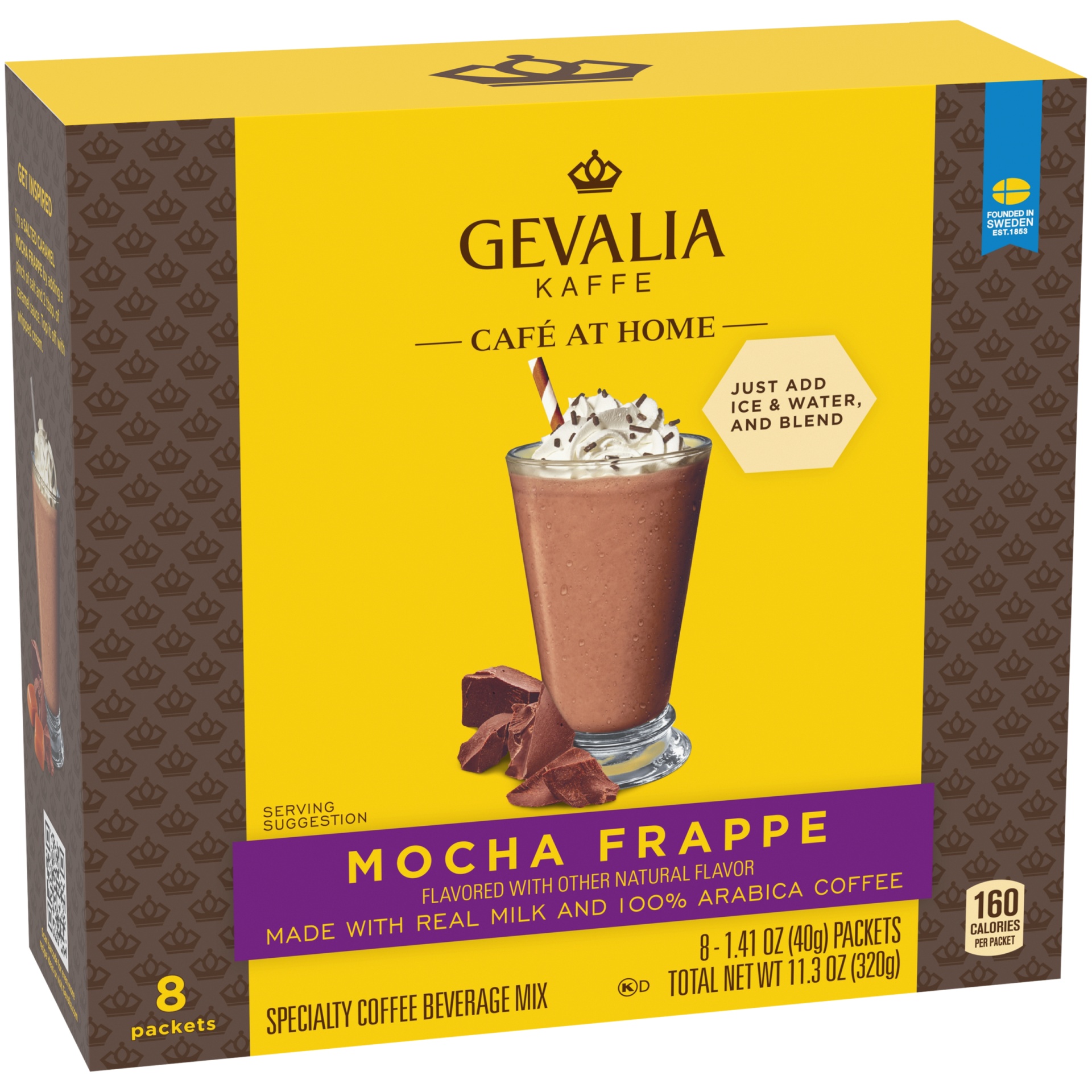 slide 2 of 6, Gevalia Cafe at Home Mocha Frappe Instant Coffee Specialty Beverage Mix Kit, 8 ct; 1.41 oz