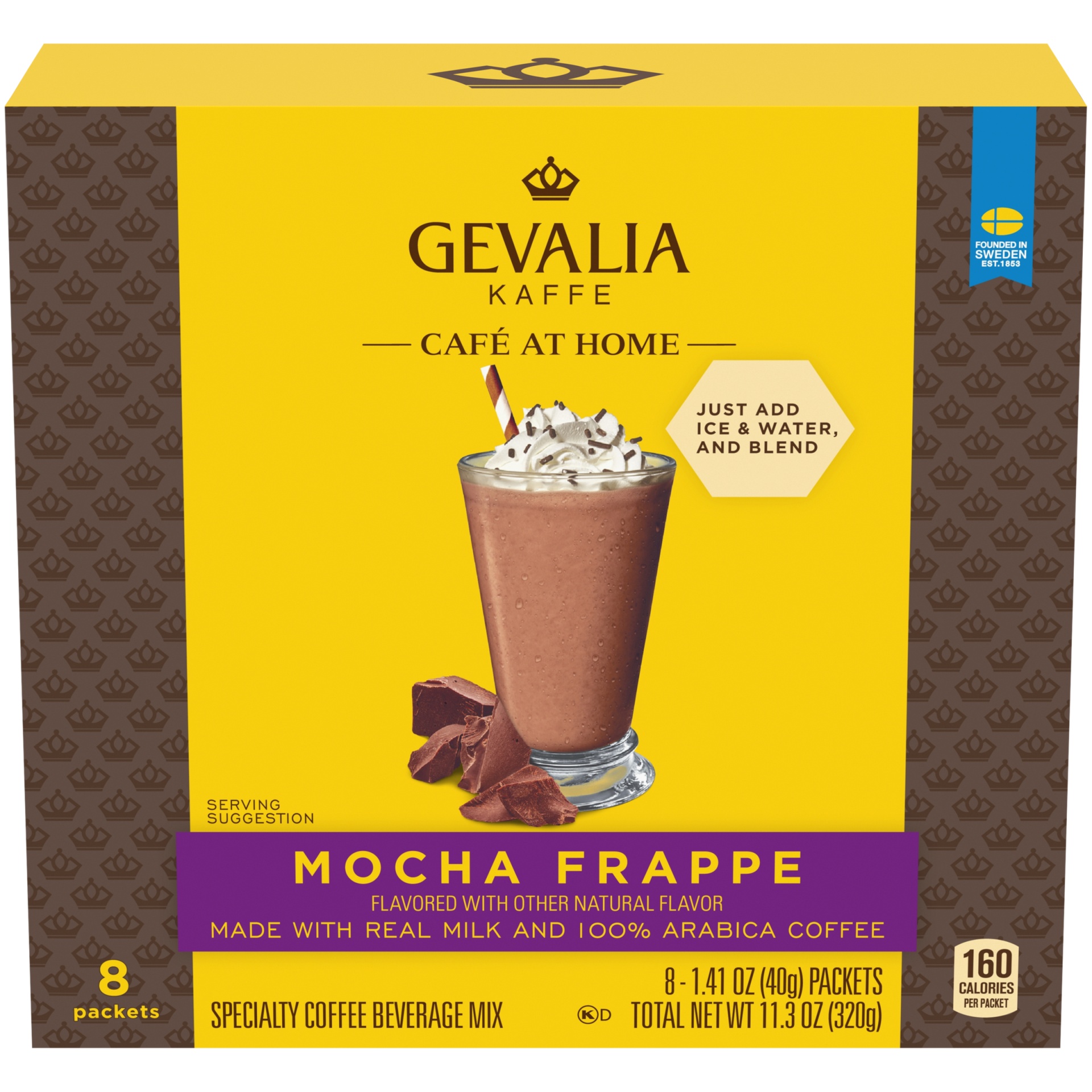 slide 1 of 6, Gevalia Cafe at Home Mocha Frappe Instant Coffee Specialty Beverage Mix Kit, 8 ct; 1.41 oz