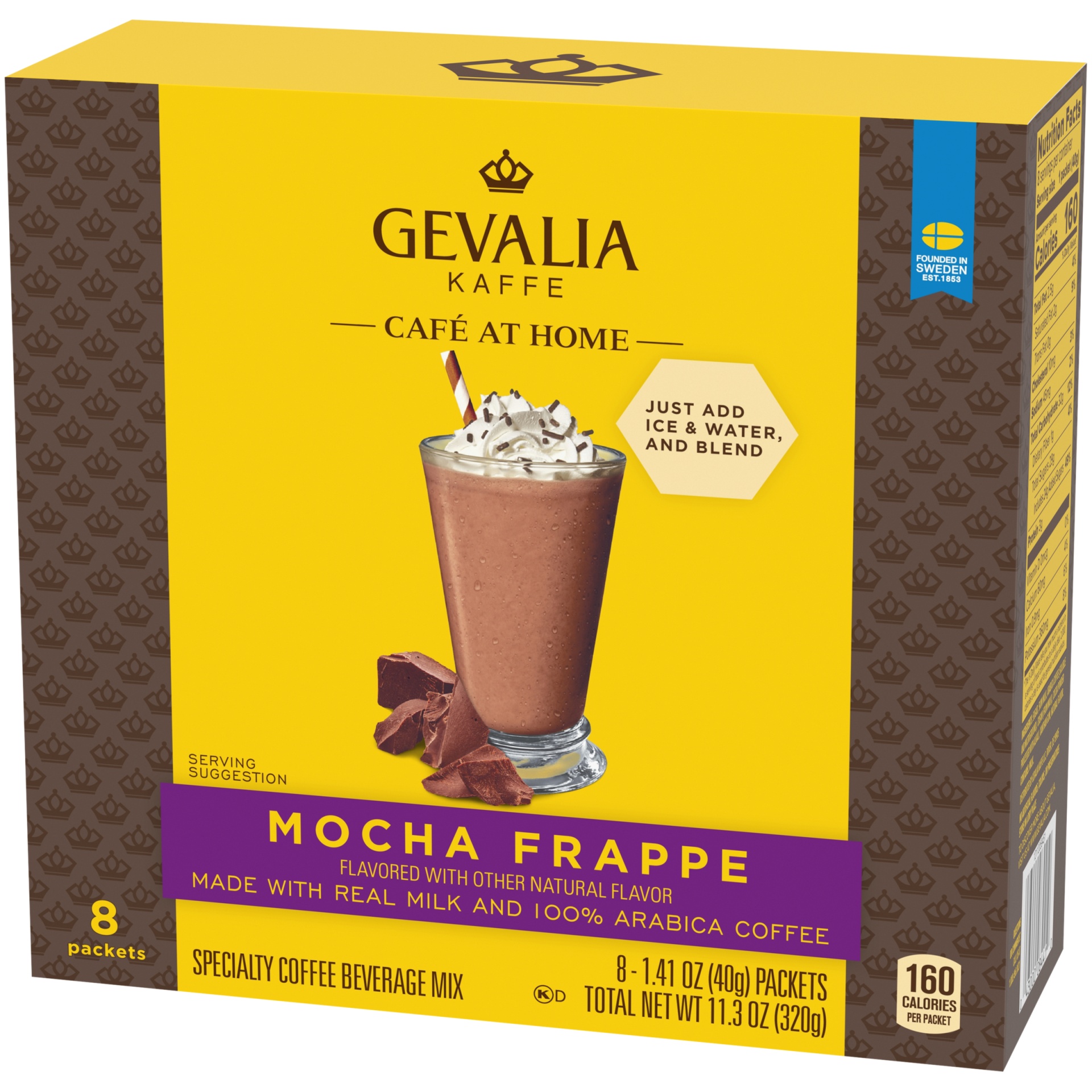 slide 3 of 6, Gevalia Cafe at Home Mocha Frappe Instant Coffee Specialty Beverage Mix Kit, 8 ct; 1.41 oz