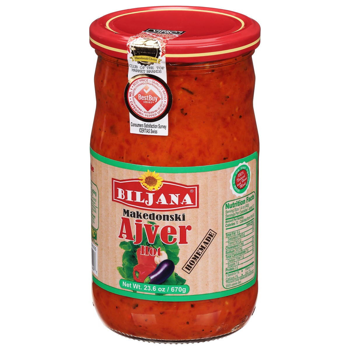 slide 8 of 9, Biljana Makedonski Hot Vegetable Spread 23.6 oz, 23.60 oz