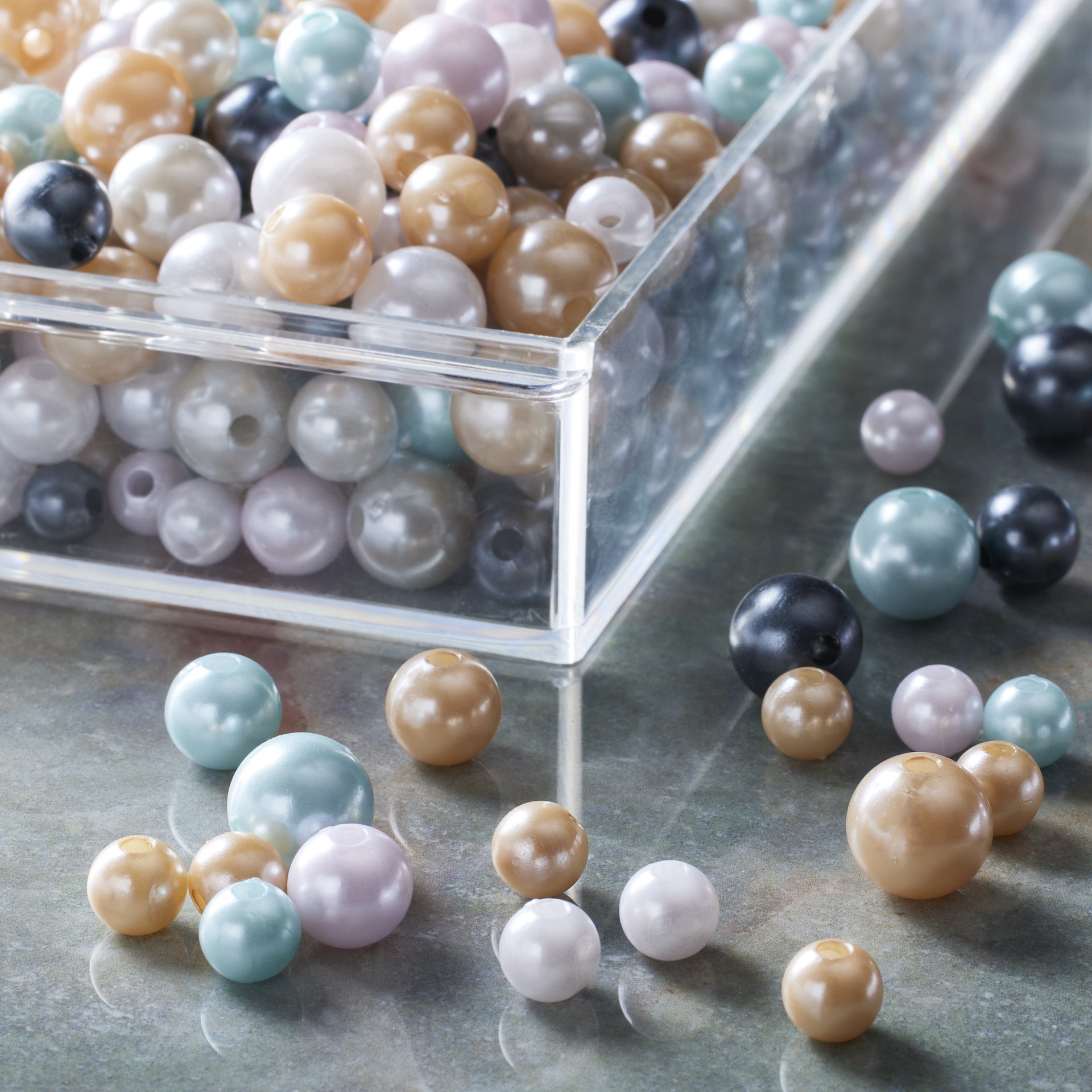 slide 2 of 3, Multicolor Pearl Plastic Mix Craft Beads By Bead Landing, 453.5 gram