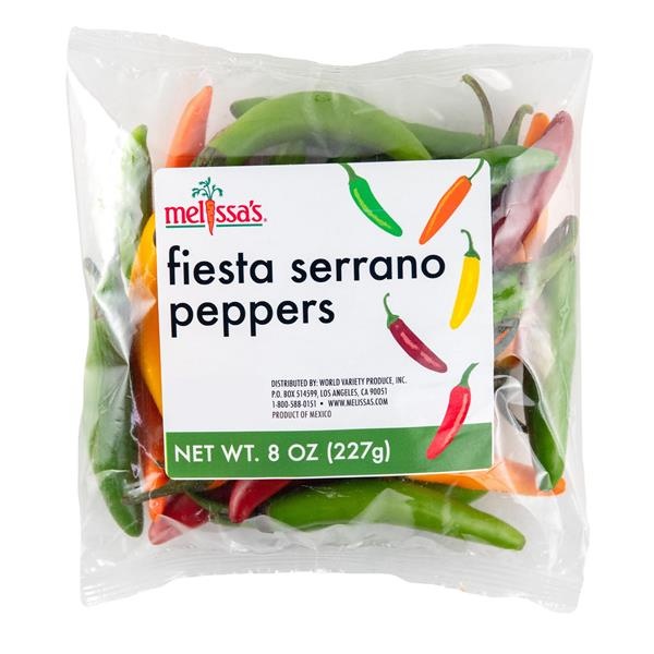 slide 1 of 1, Melissa's Fiesta Serrano Pepper, 8 oz