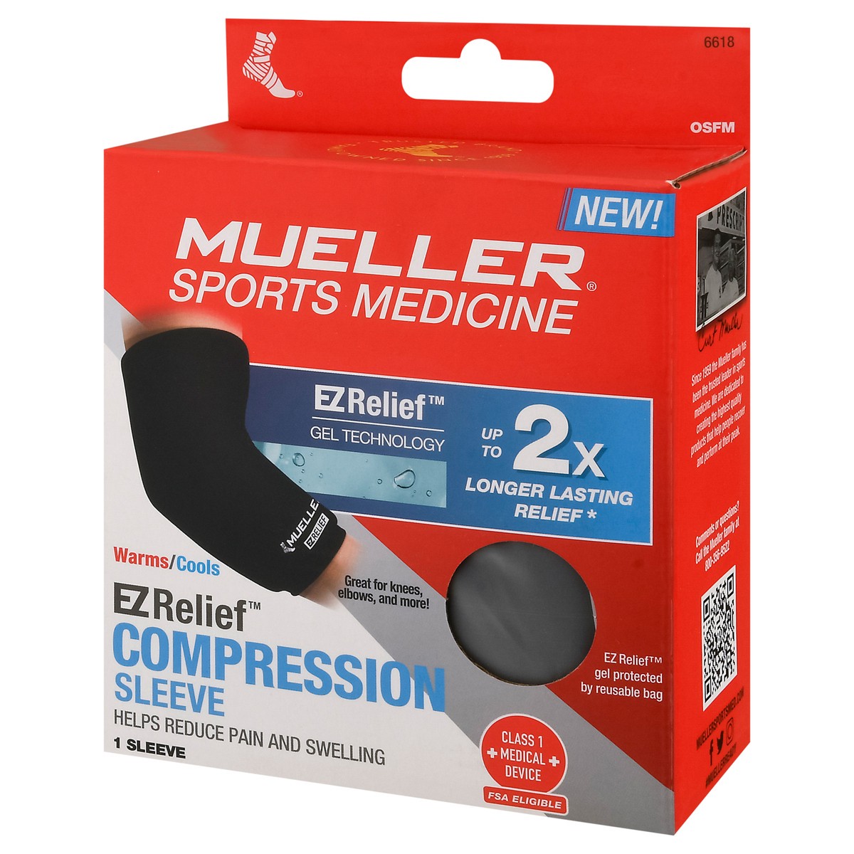 slide 12 of 13, Mueller EZ Relief Warms/Cools Compression Sleeve 1 Each, 1 ct