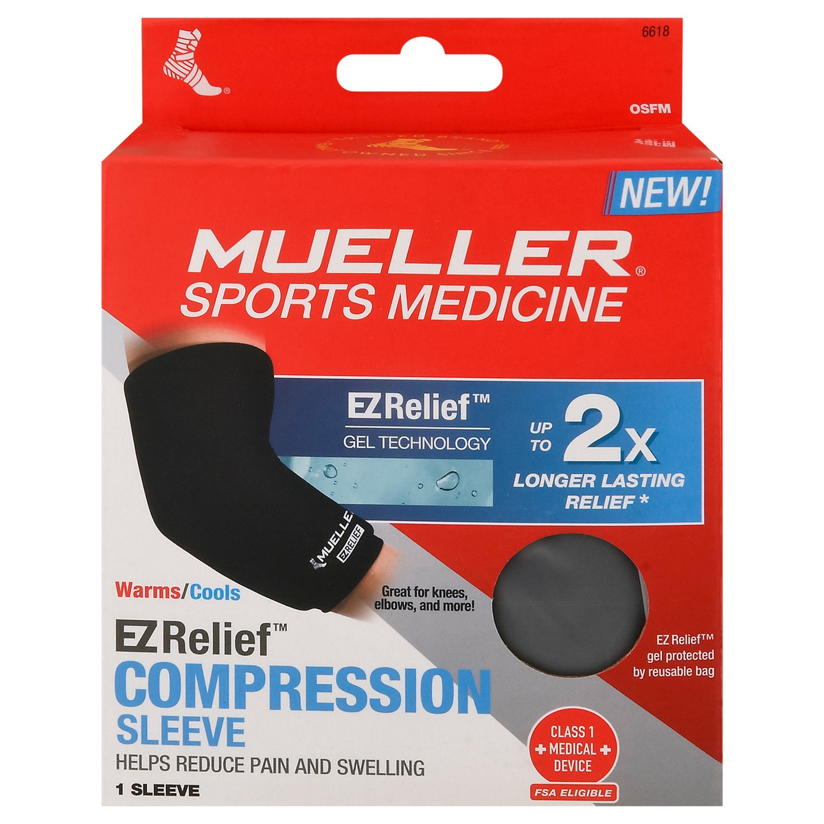 slide 4 of 13, Mueller EZ Relief Warms/Cools Compression Sleeve 1 Each, 1 ct
