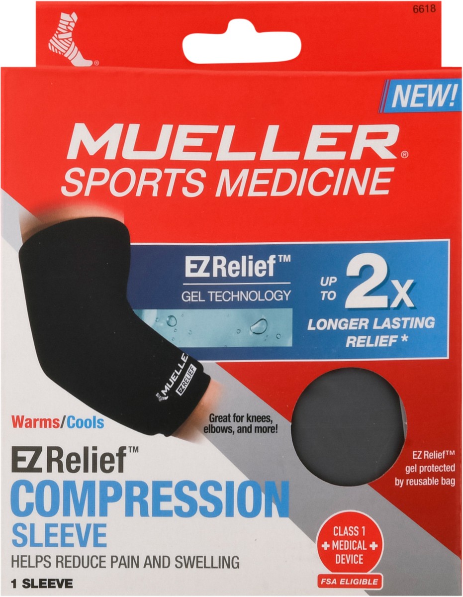 slide 11 of 13, Mueller EZ Relief Warms/Cools Compression Sleeve 1 Each, 1 ct