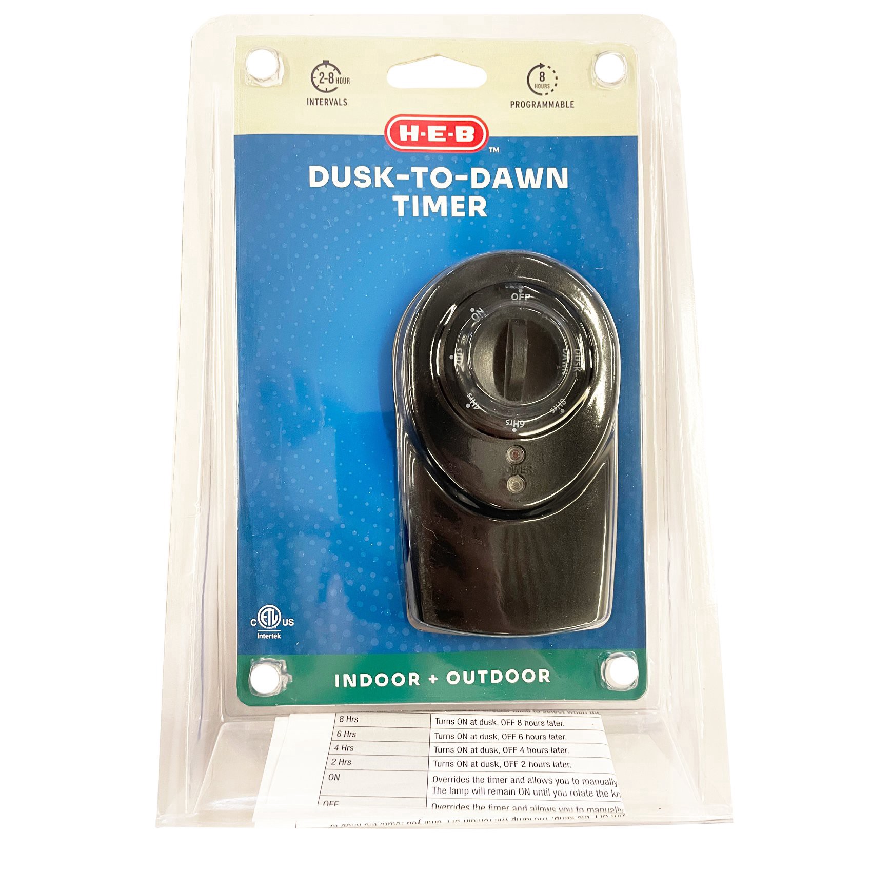 slide 1 of 1, H-E-B Indoor + Outdoor Dusk-To-Dawn Timer, 1 ct