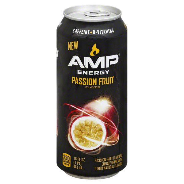 slide 1 of 2, AMP Passion Fruit Energy Drink, 16 fl oz