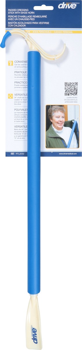 slide 4 of 9, Drive Padded Dressing Stick with Shoe Horn 1 ea, 1 ct