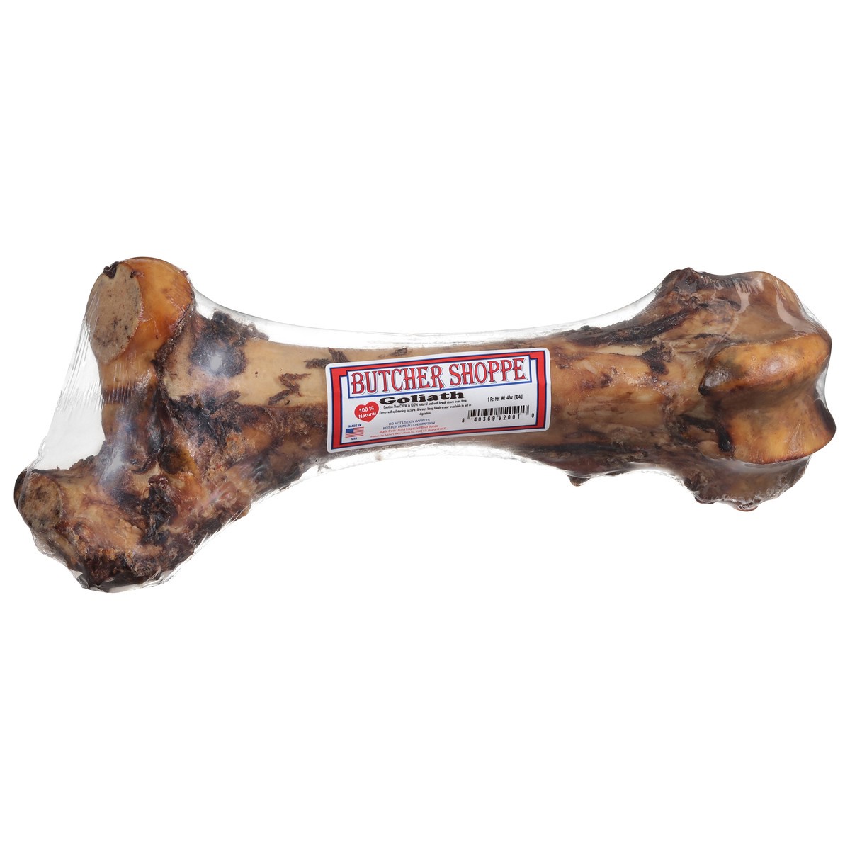slide 3 of 4, Butcher Shoppe Goliath Bf Dog Bone, 1 ct