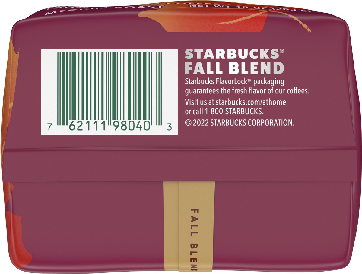 slide 8 of 9, Starbucks Ground Coffee, Medium Roast Coffee, Fall Blend, 100% Arabica, Limited Edition, 1 Bag (10 Oz), 10 oz