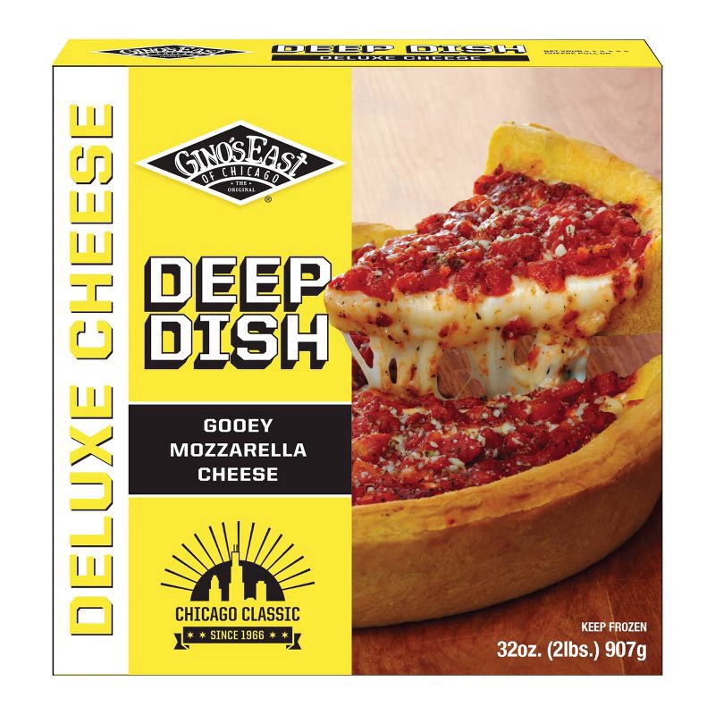 slide 5 of 5, Gino's East Deep Dish Deluxe Cheese Pizza 32 oz, 32 oz