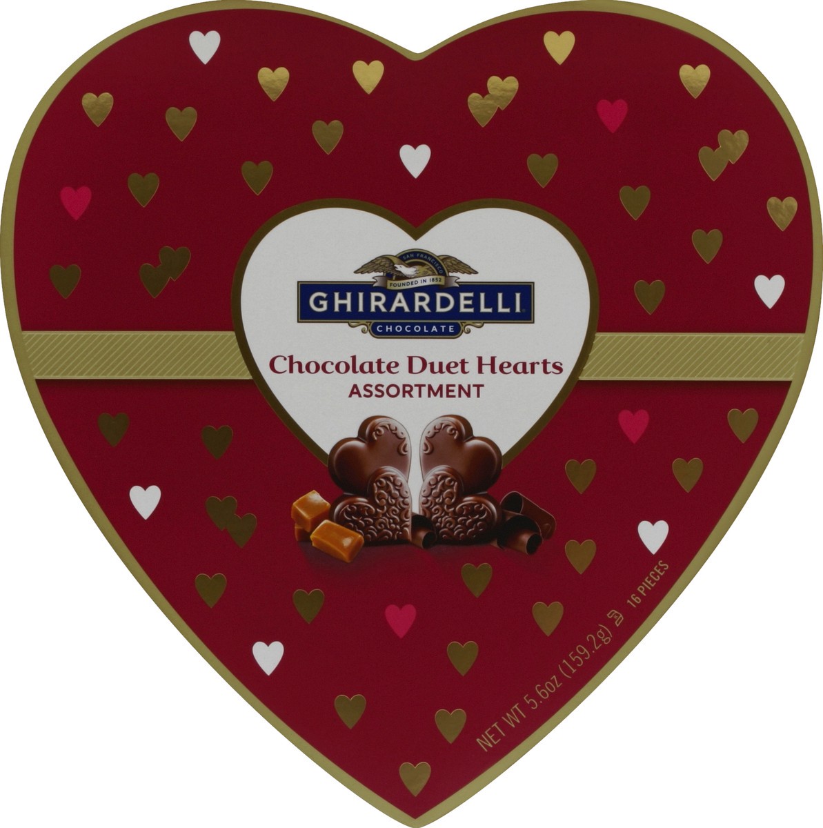slide 3 of 3, Ghirardelli Chocolate Duet Hearts Assorment, Milk Caramel and Milk Chocolate, 5.6 oz