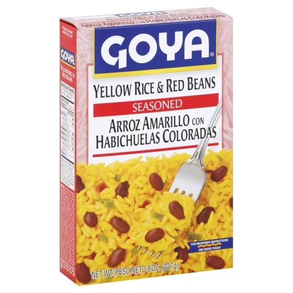 slide 1 of 1, Goya Yellow Rice & Red Beans Seasoned, 7 oz