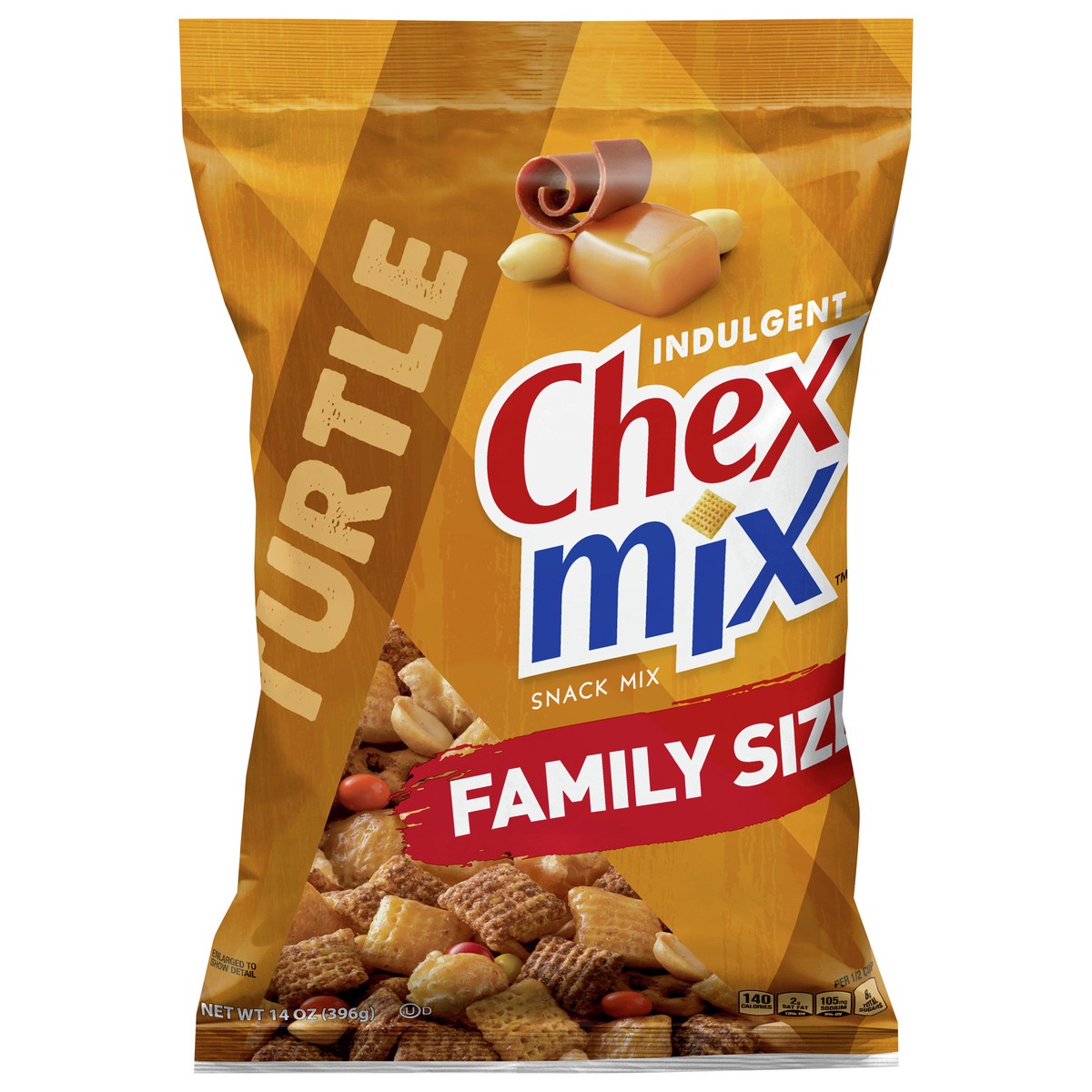 slide 1 of 13, Chex Mix Snack Mix, Turtle, Indulgent Snack Bag, 14 oz, 14 oz