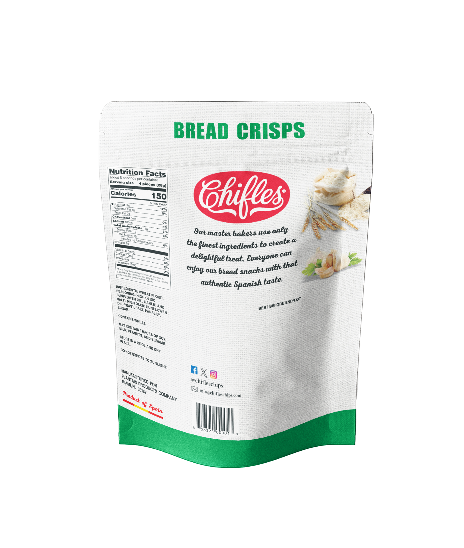slide 2 of 2, Chifles Garlic Original Bread Crisps 5.3 oz, 5.3 oz