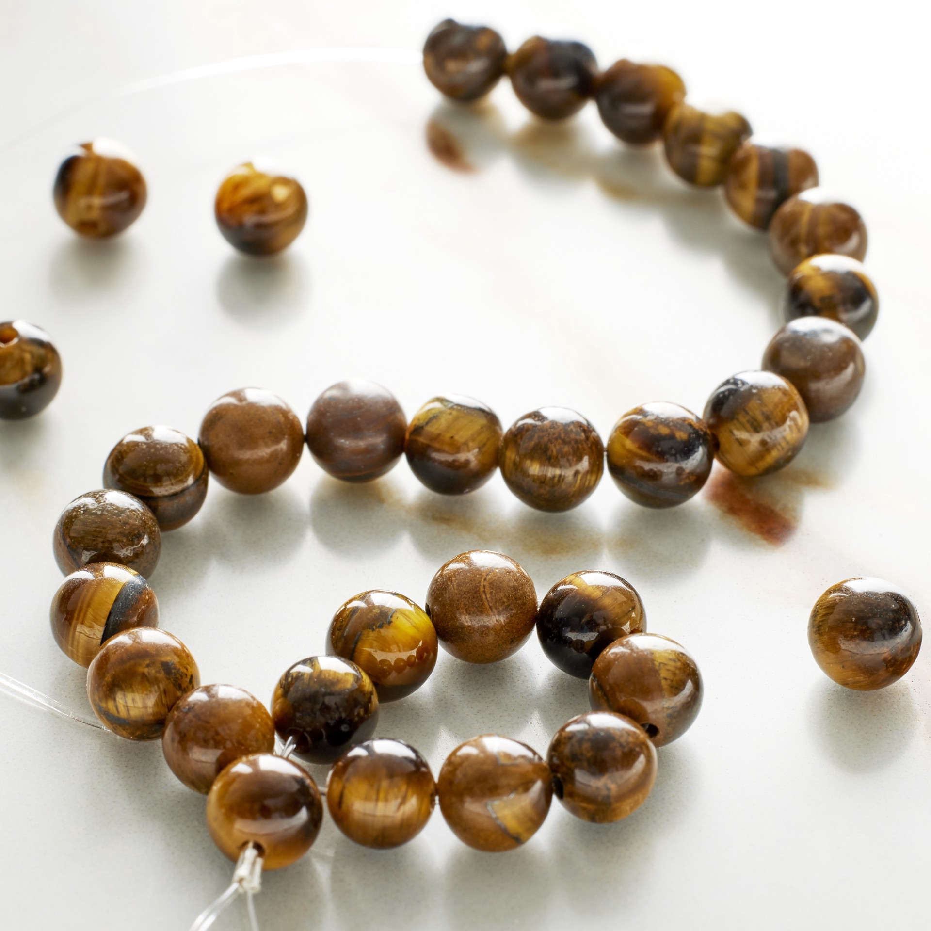 slide 3 of 3, Yellow Tiger Eye Round Beads, 6mm By Bead Landing, 6 mm