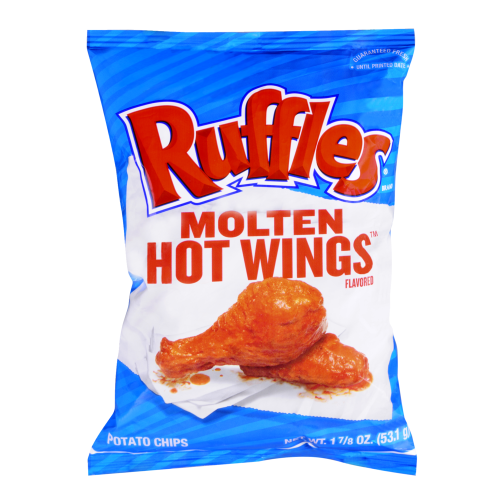 slide 1 of 1, Ruffles Molten Hot Wings Potato Chips, 1 ct