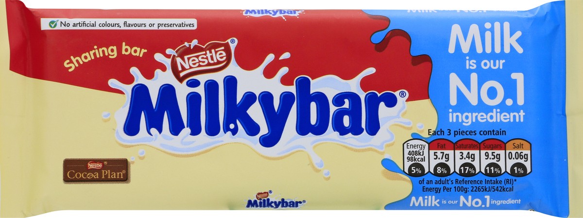 slide 6 of 9, Nestlé Sharing Bar Milkybar 90 gr, 90 g